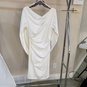 Elegant Long Sleeve White Dress